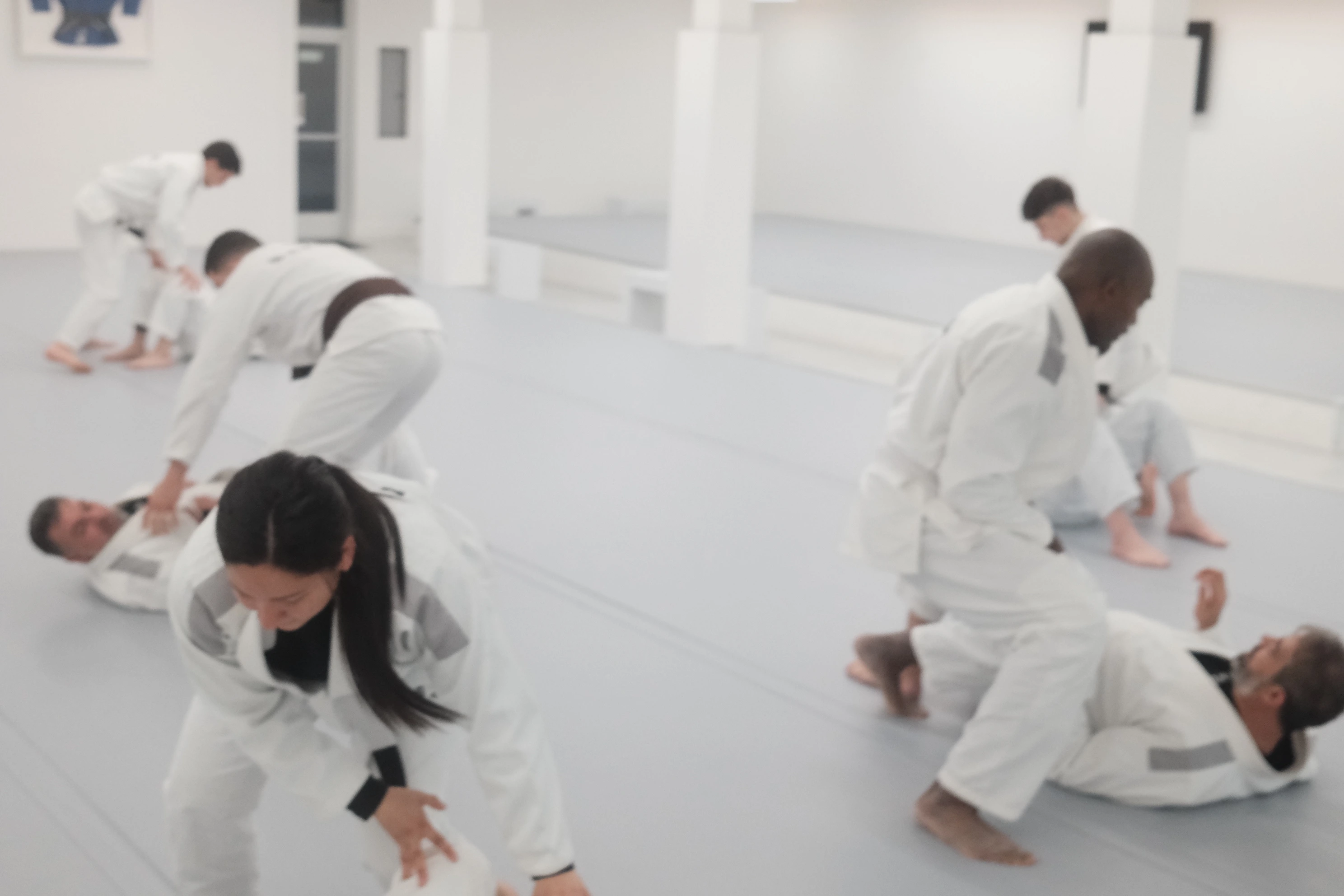 Adult Brazilian Jiu-Jitsu class training at BAZA academy in North Hollywood